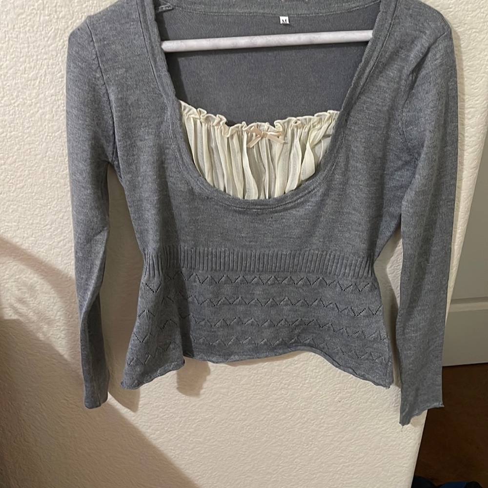 Long sleeve milkmaid top